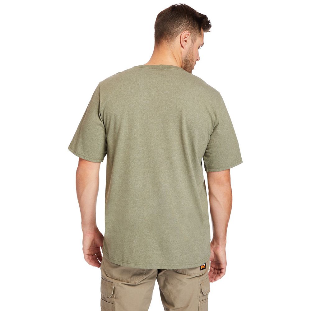 Tricouri Timberland Barbati Masline Verzi - Pro® Big & Tall Base Plate Short-Sleeve - Romania - XZSY